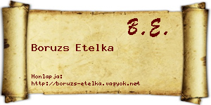 Boruzs Etelka névjegykártya